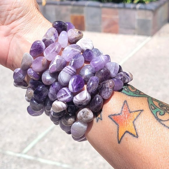 Amethyst Crystal Tumbled Bracelet - Picture 2 of 2